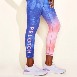 Peloton X MFW Sunset Sunrise Tie Dye Ombré BlueLeggings Miami Fitwear Kali Sz L